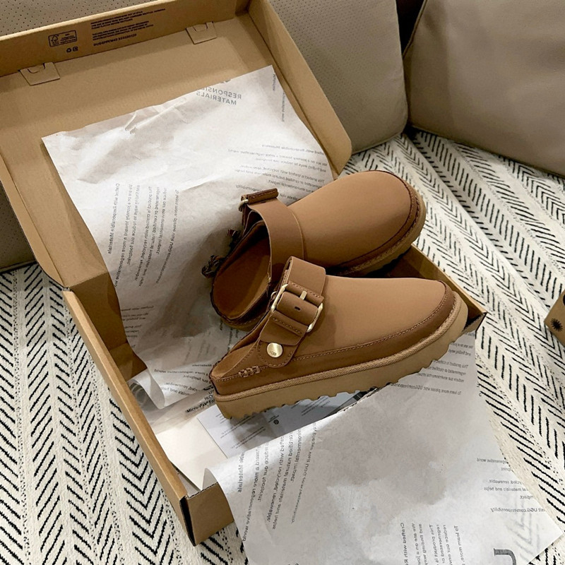 Women Goldenstar Clog Slippers Tasman Fur Slides Australia Platform Slipper Clogs Sandal Golden Star Winter Men Tazz Boots Suede Leather Golden buckle