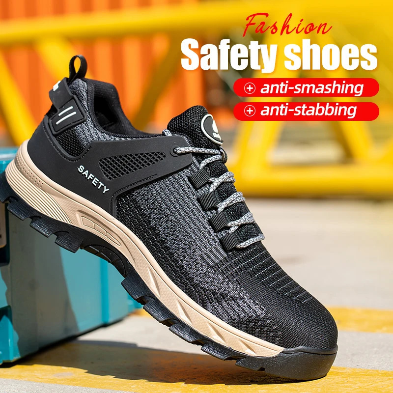 Wear-resisting Safety Boots Mens Steel Toe Work Shoes Slip Resistant Protection Durable for Construction Indestructible Shoes 250731