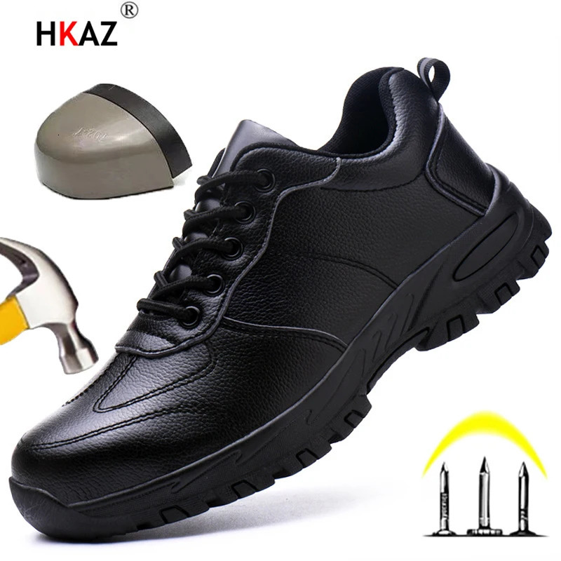 Breathable Lightweight Men Boots Leather Style Men Sneakers Indestructible Safety Shoes Women Steel Toe Work Boots LBX1218 250731