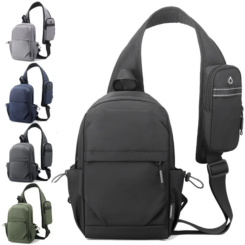 Fashion Casual Sling Chest Bag Backpack for Man Waterproof Oxford Shoulder Bag with Phone Pocket Crossbody Hiking Travel Gym Bag 250731