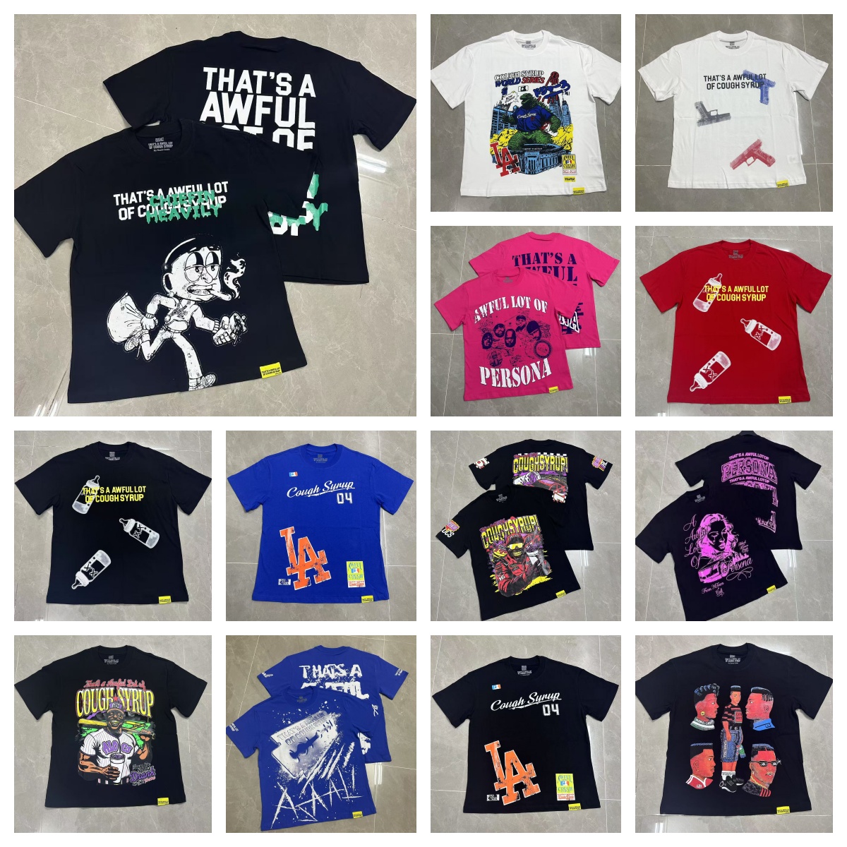 Designer Thats a awful lot of caugh syrup T Shirt Fashion Classic Mens Tshirt Beach Hipster Fabric Stree Printing High Quality Hip Hop Thats A Awful Lot Of Cough Tee DY