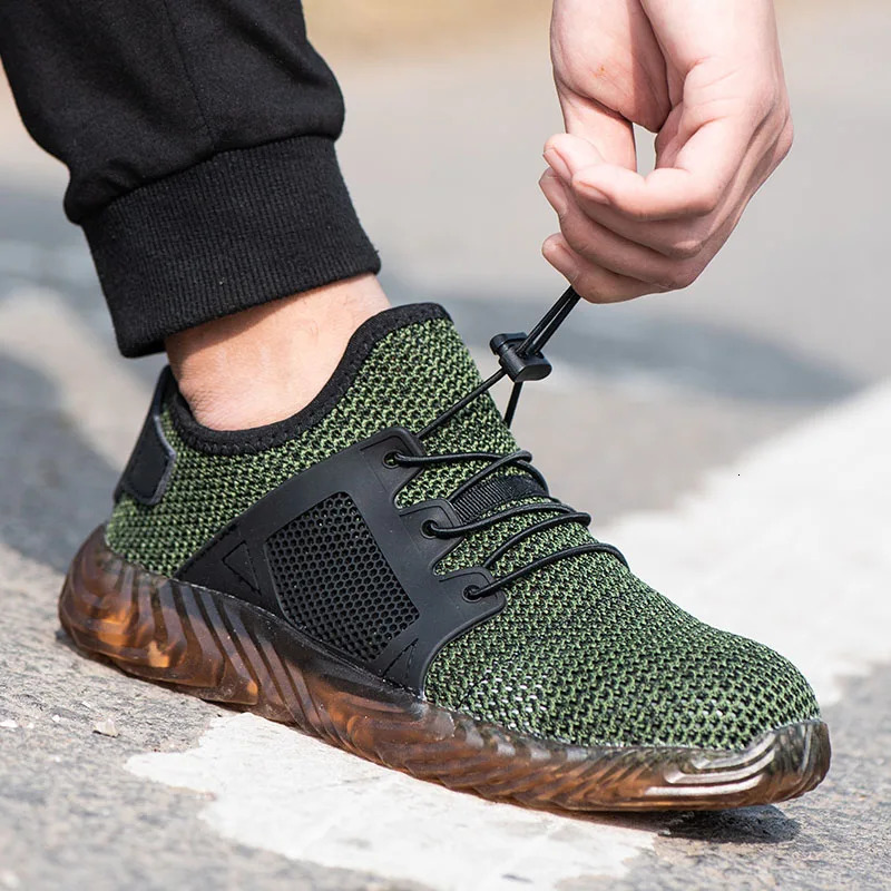 Summer breathable work shoes with iron toe anti puncture security shoes work sneakers for men anti-slip Lightweight safety shoes 250731