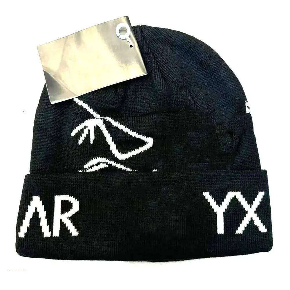 Arcteryxlies Caps Classic Designer Beanie Wool Hat Cap Bonnet Cashmere Hat Embroidered Ancient Bird Pattern Street Fashion Brand GROTO Autumn And Winter Hats 849