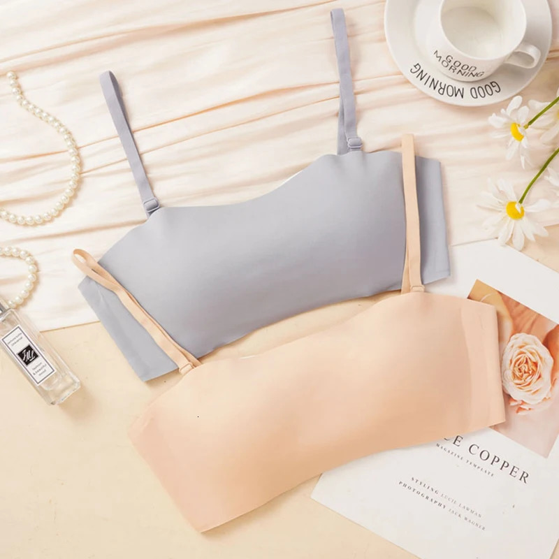 Detachable Shoulder Strap Dualpurpose Womens Summer Nonslip Gathered Seamless Invisible Bandeau Style No Steel Ring Wrap Bra 250724