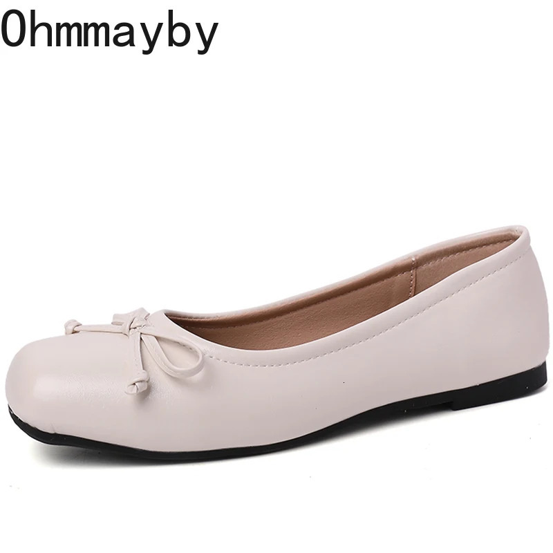 Spring Women Flats Round Toe Shallow Slip On Ladies Casual Ballet Shoes Soft Leather Eelgant Dress Shoes 250731
