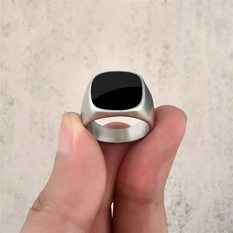Fashion Male Punk Rock Stainless Steel Black Frosted Ring For Men Women Hip Hop Party Male Wedding Jewelry Gift 250731