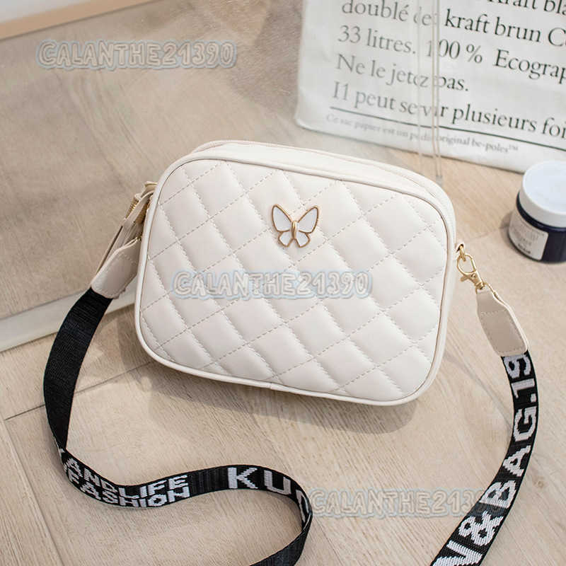 Womens Bag New Casual Quilted Embroidered Butterfly Decor Single Shoulder Bag Tassel Strap Printed Crossbody Small Square Bag H250801