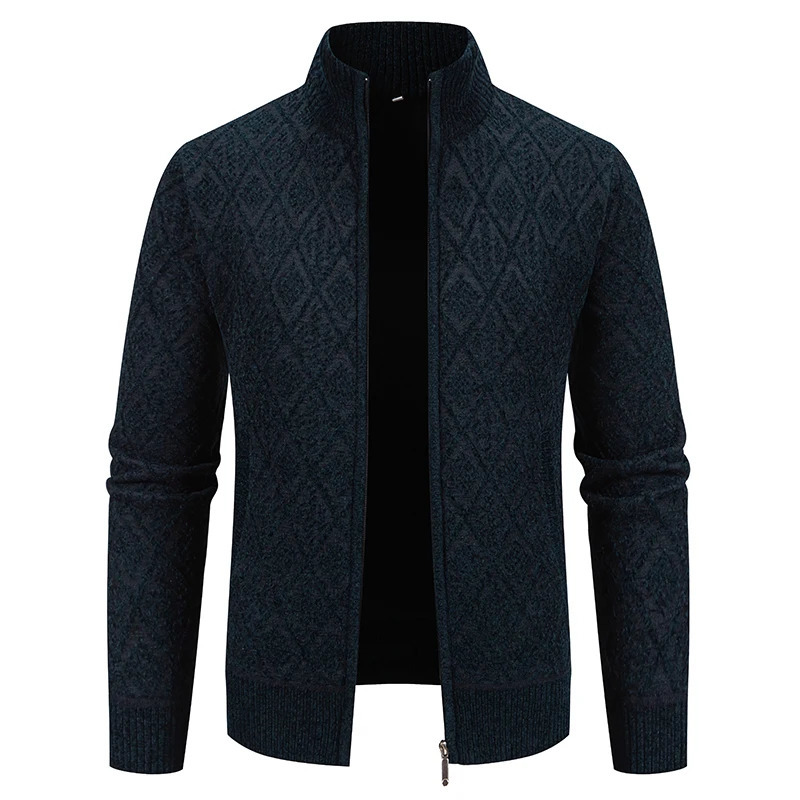 Mens Winter Jacket Thick Warm Casual Fleeced Windbreaker Knitting Jackets Autumn Spring Cardigan Coat Stand Collar 250729