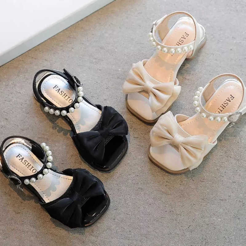 Sandals 2025 New Summer Girls' Sandals Princess Shoes Children's High Heels Girls' Fashionable Shoes for Older Girls