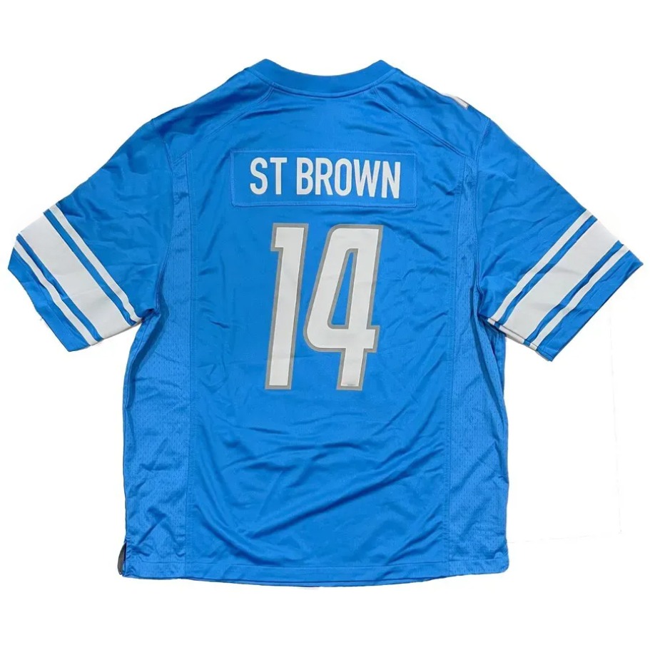 0 Gibbs Personalized 2025 Football Jersey 14 Amon-Ra St. Brown Jahmyr Campbell Barry Sanders Jared Goff Okudah Johnson Shxinet000