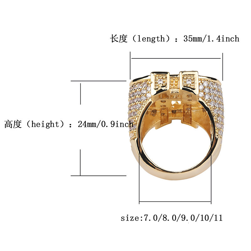 Iced Out Designer Star Finger Rings High Quality Full Diamond cz Stone Hip Hop Bling Cubic Zirconia 14k Gold Mens Rap fine Jewelry luxury Gift for Boy