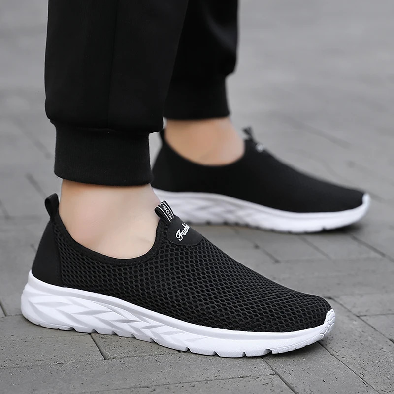 YRZL Sneakers Men Summer Casual Shoes Men Mesh Breathable Outdoor Non Slip Sports Shoes Slip on Loafers for Men Pius Size 39-46 250731