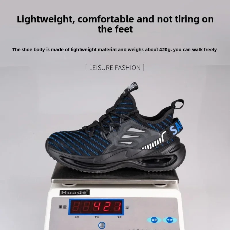 Breathable Mens Work Shoes Summer Safe Lightweight Protective Sports Shoes Steel Toe Work Mens Puncture Resistant Boots 250731