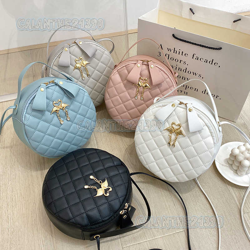 New Small Round Bag Handbag 2025 Ladies Bag Womens Diamond Grid Bag Embroidered Small Bag H250801