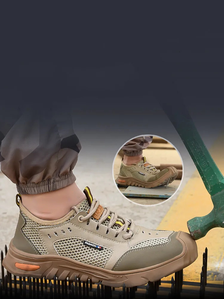 Summer Safety Shoes Men Breathable Work Sneakers Steel Toe Shoes Male Anti-puncture Industrial Shoes Work Safety Boots 250731