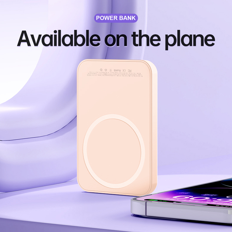 Winsway 5000mAh Magnetic Mini Power Bank, Supports PD and QC 3.0 Fast Charging, Rich Colors, Versatile Functions, Suitable for iPhone 16/15/14/13/12 S