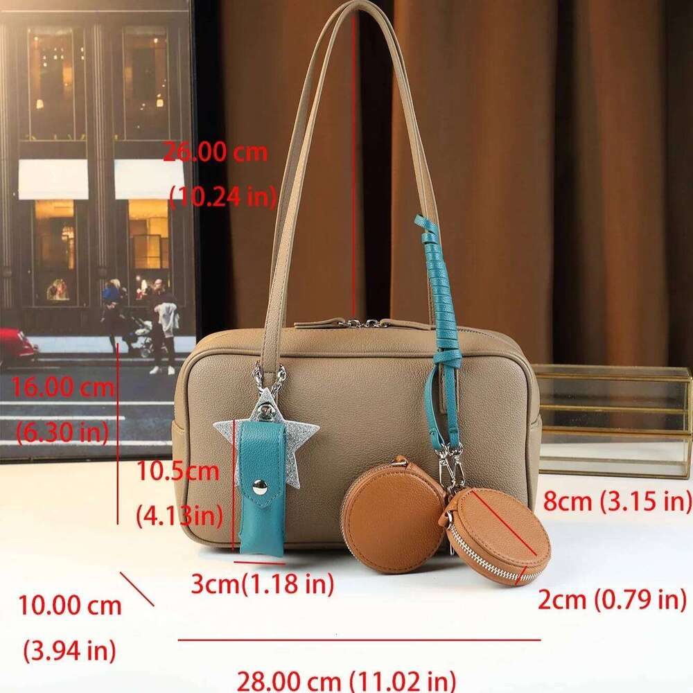 Change lipstick bag pendant fashion temperament Boston large capacity women's handbag simple atmosphere messenger
