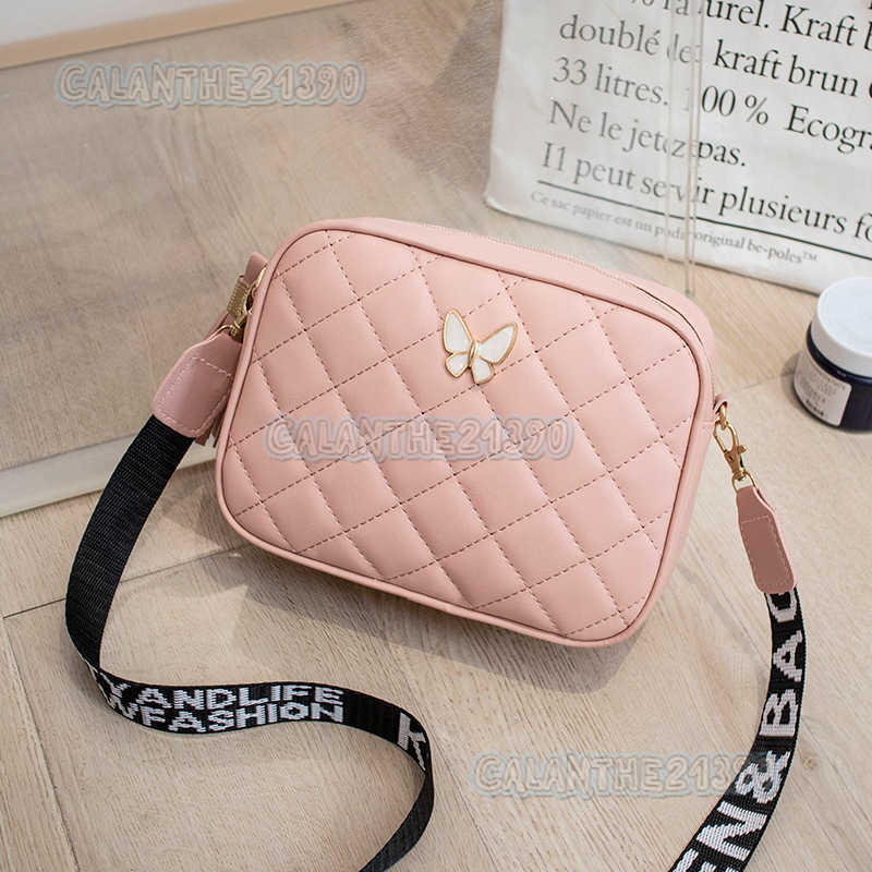 Womens Bag New Casual Quilted Embroidered Butterfly Decor Single Shoulder Bag Tassel Strap Printed Crossbody Small Square Bag H250801