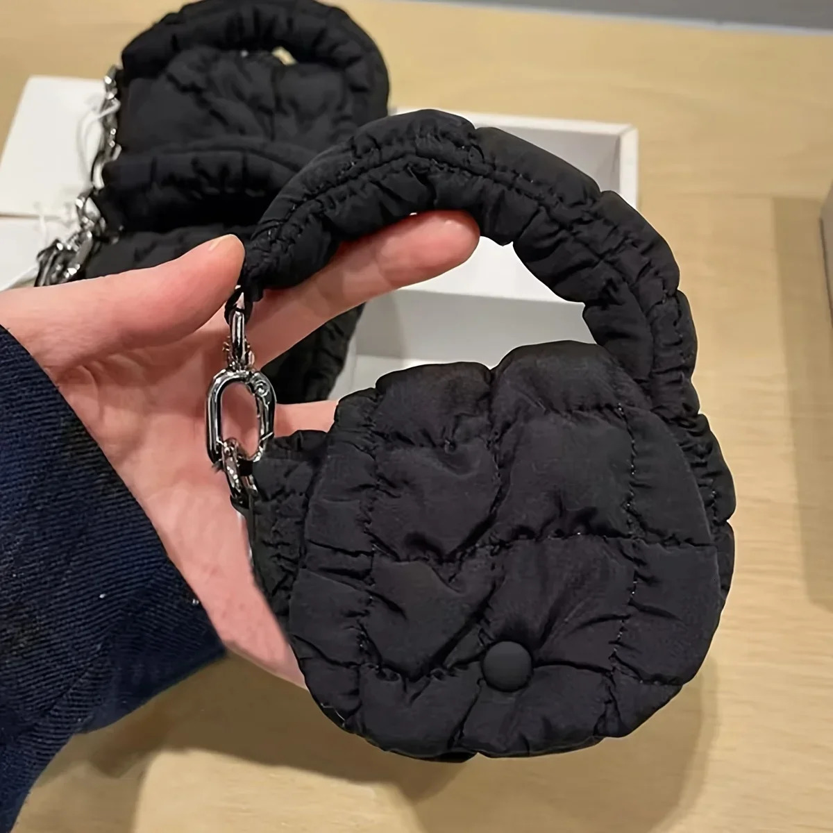 Women Pleated Top Handle Bag Mini Cloud Solid Color Cotton Ruched Dumpling Flap for Shopping Date 250725