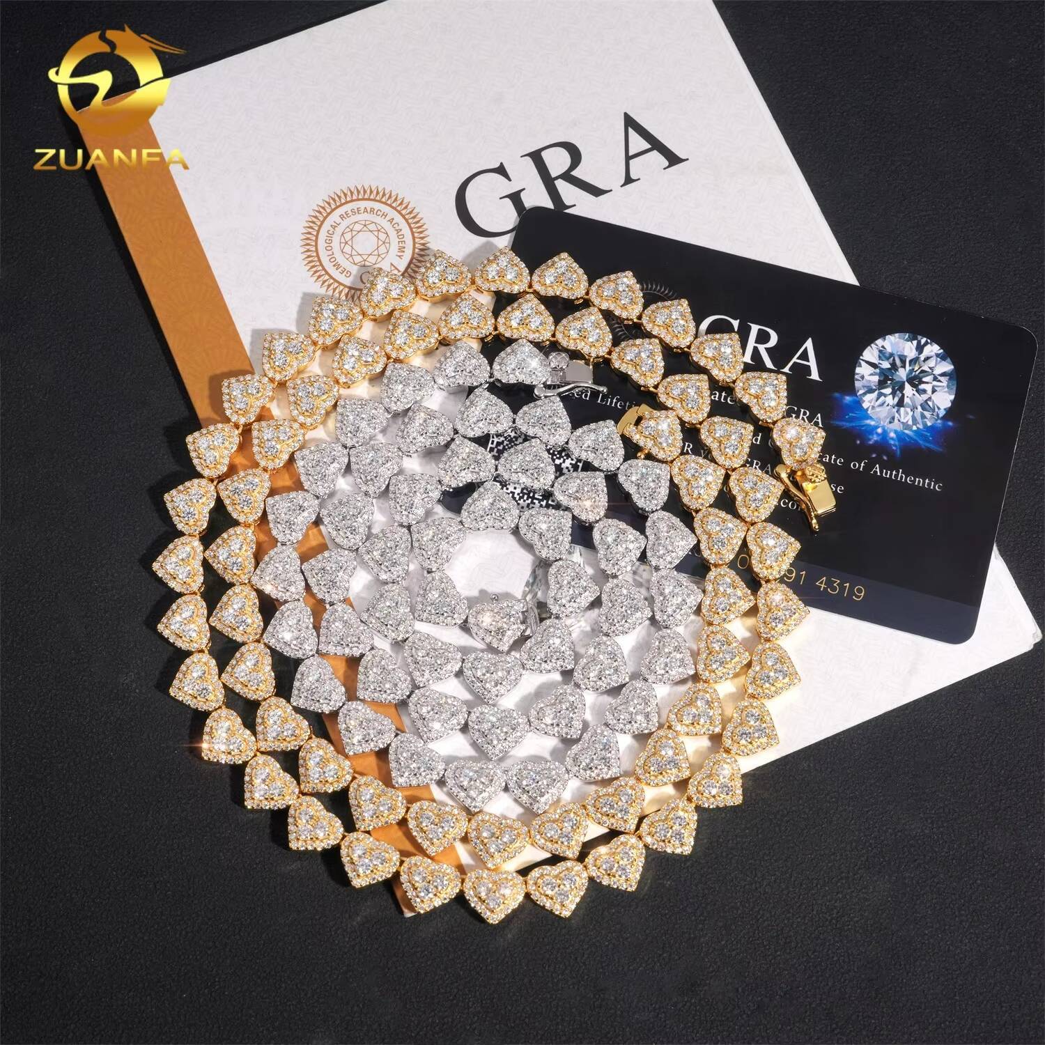 Pass Diamond Tester Hot Selling Hip Hop 925 Sterling Silver 8mm Moissanite Cuban Chain Heart Infinity Necklace