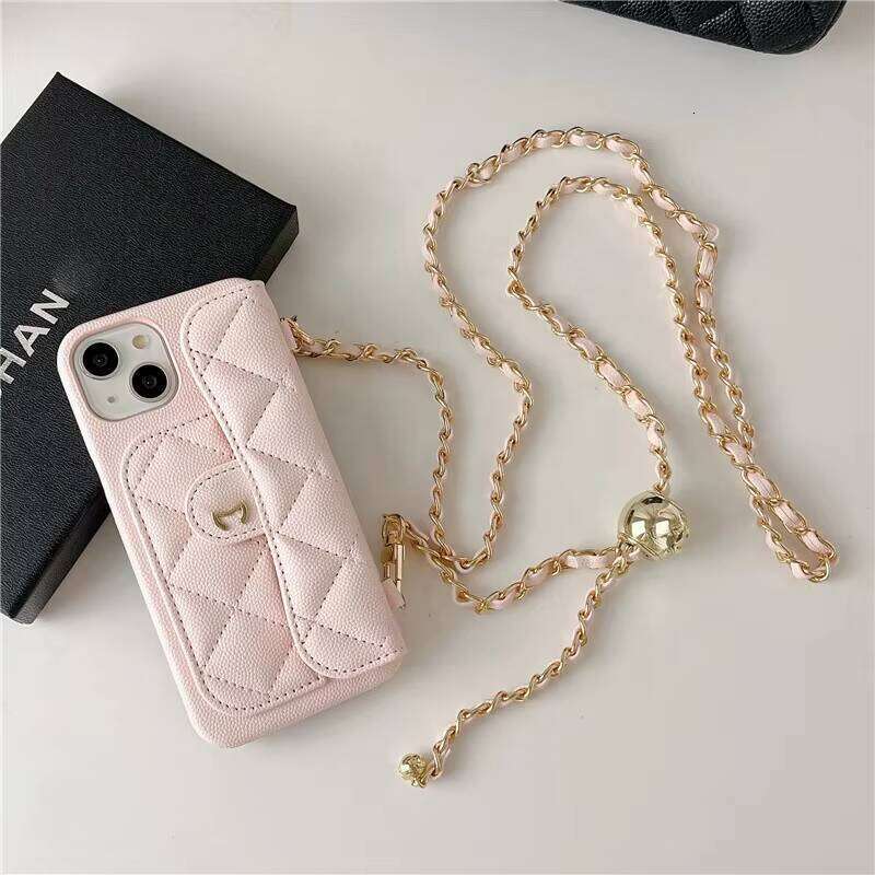 Designer New Chain Coin Purse High-End Lightweight Luxurious Genuine Leather Card Phone Cute Sweet Caviar Ball Pattern Waste Bag