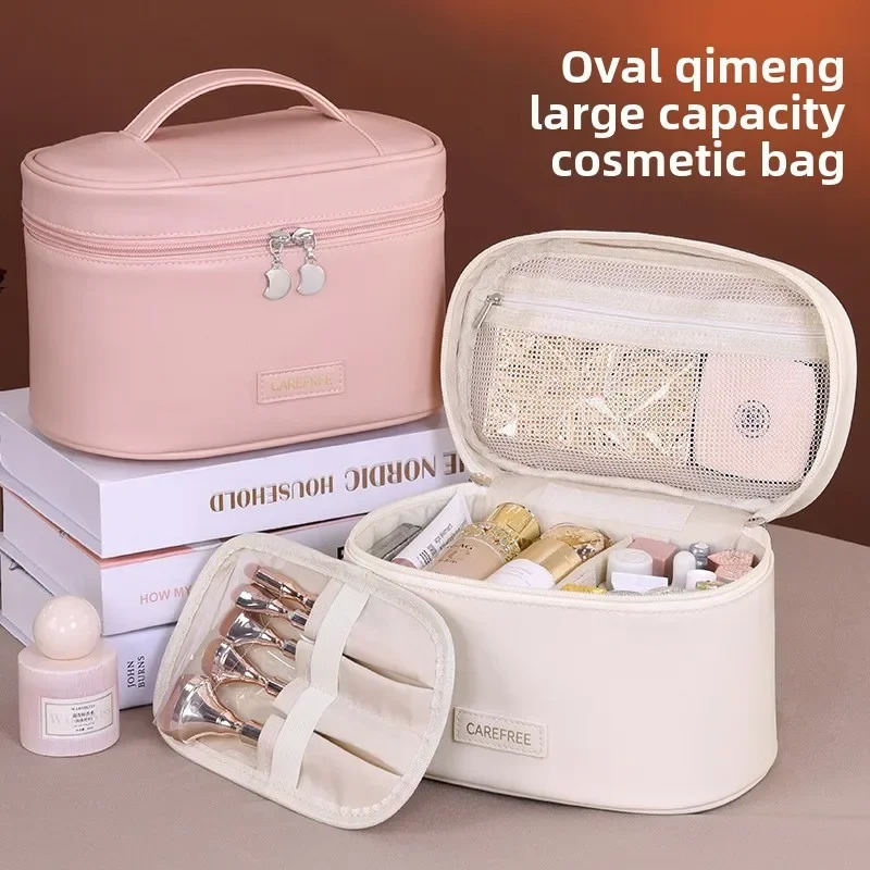 Portable Makeup Brush Organizer Foldable Multi-Pocket Cosmetic Bag for Women Perfect for Travel Daily Use Bathroom Storage 250731