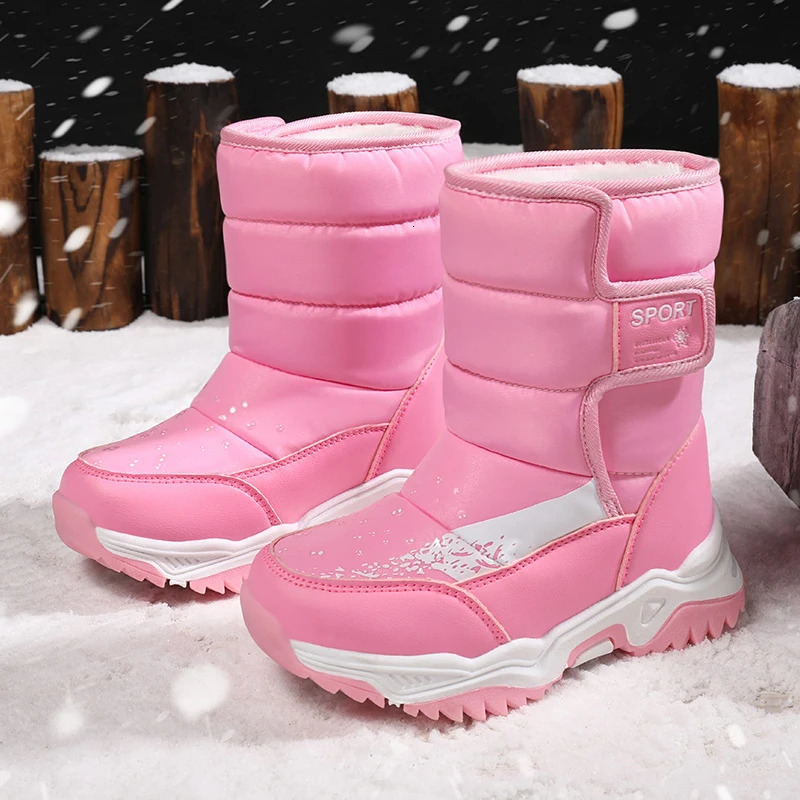 Winter Outdoor Children Boots Princess Elegant Girls Shoes Water Proof Girl Boy Snow Boots Kids Warm High Quality Plush Boots 250731