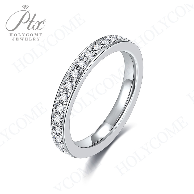 2mm Full Moissanite Rings for Women Eternity Wedding Band S925 Sterling Silver D Color Channel Set Lab Moissanite Diamond Fine Jewelry