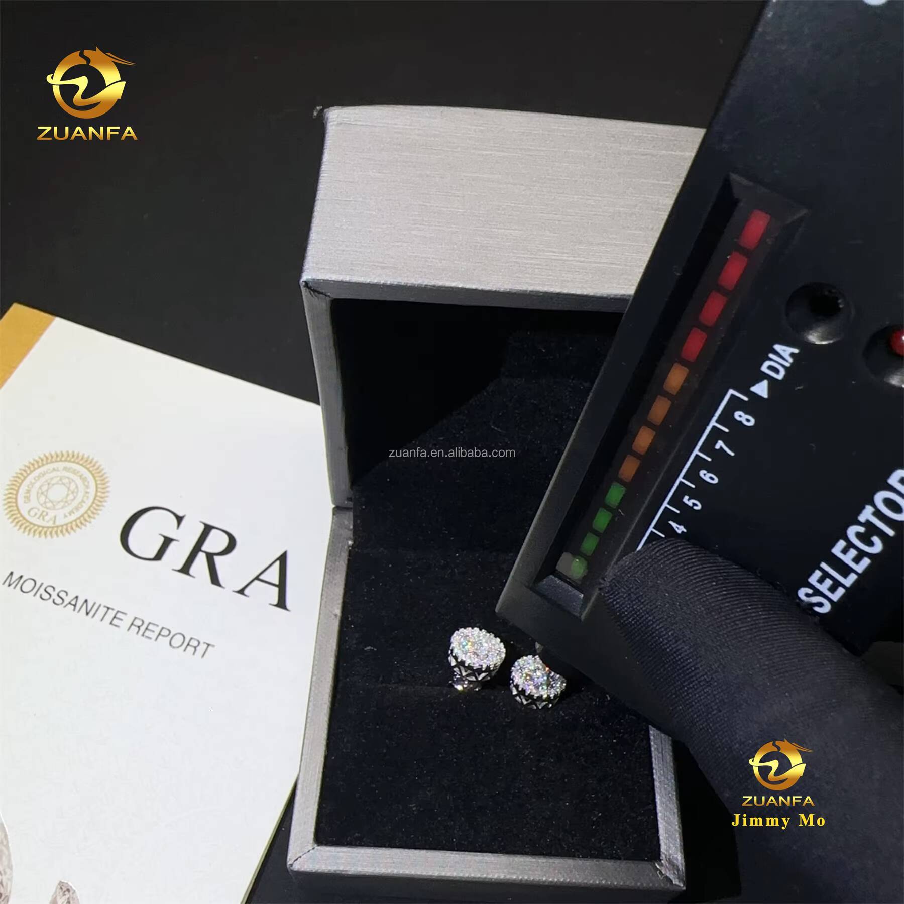 Best Selling Fashion Style Drop Shining Hip Hop Style 925 Silver Iced Out VVS1 Moissanite Diamond Stud Earrings Man Gift