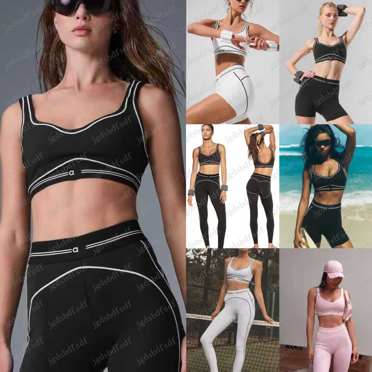 5A Yoga Set Seamless Tops Sports Heart Throb Bra+Leggings Workout Low Back Dance Yoga Outfits Summer Women's Running Fitness Pilates Muse Suit