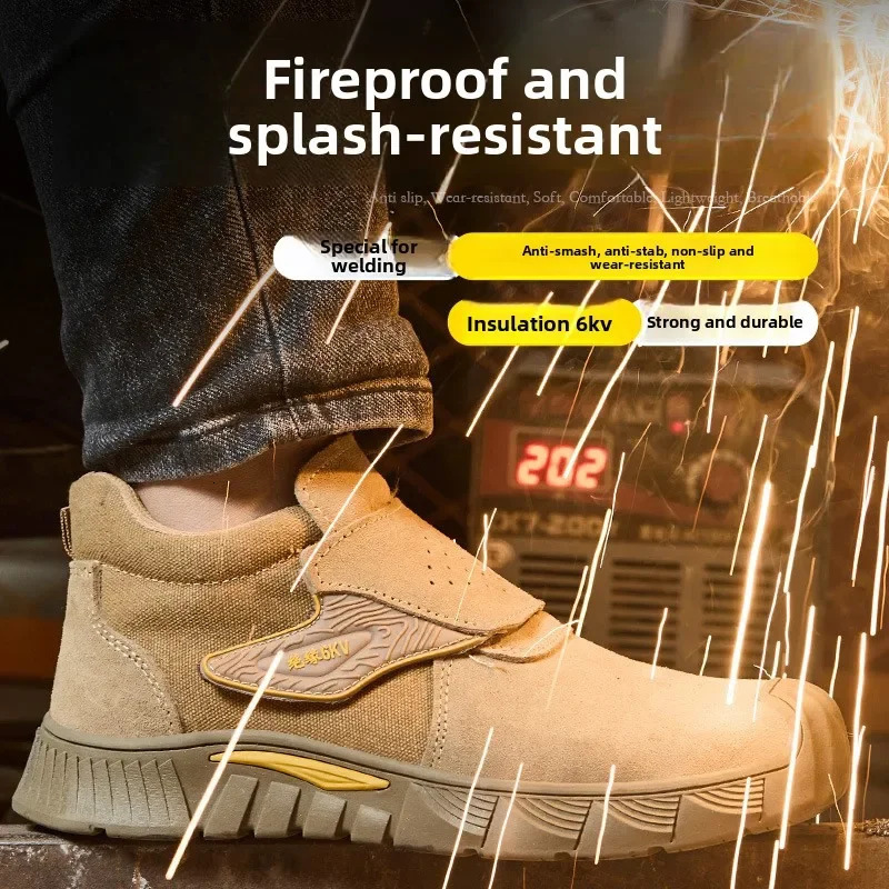 Labor Insurance Shoes Mens Electric Welding Anti-scalding Insulation Anti-smashing Anti-piercing Construction Site Safety Shoes 250731