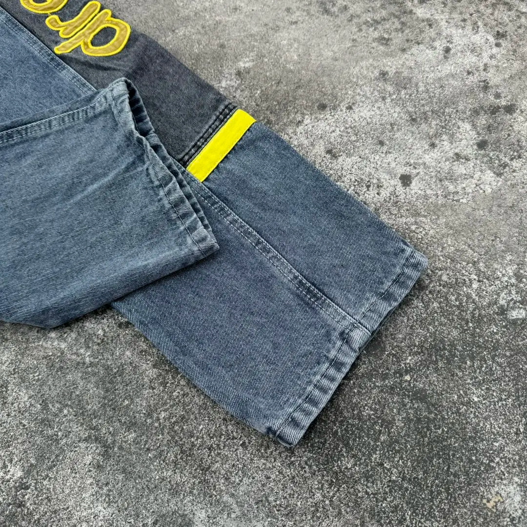 DREW HOUSE denim fabric is stitched with a special style of patchwork design jeans for men and women casual