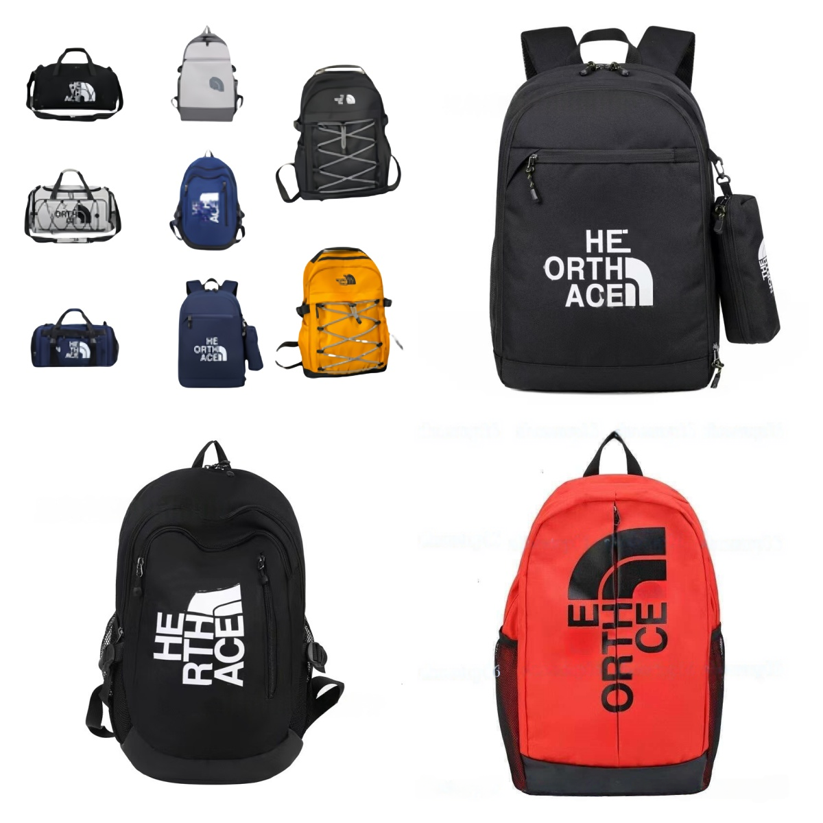 10A Designer 2025 north facebackpack Spring New Fashion Outdoor Travel Shoulder Bag Large Capacity 25-30L Multi-Pocket Waterproof Material Computer Bag 15