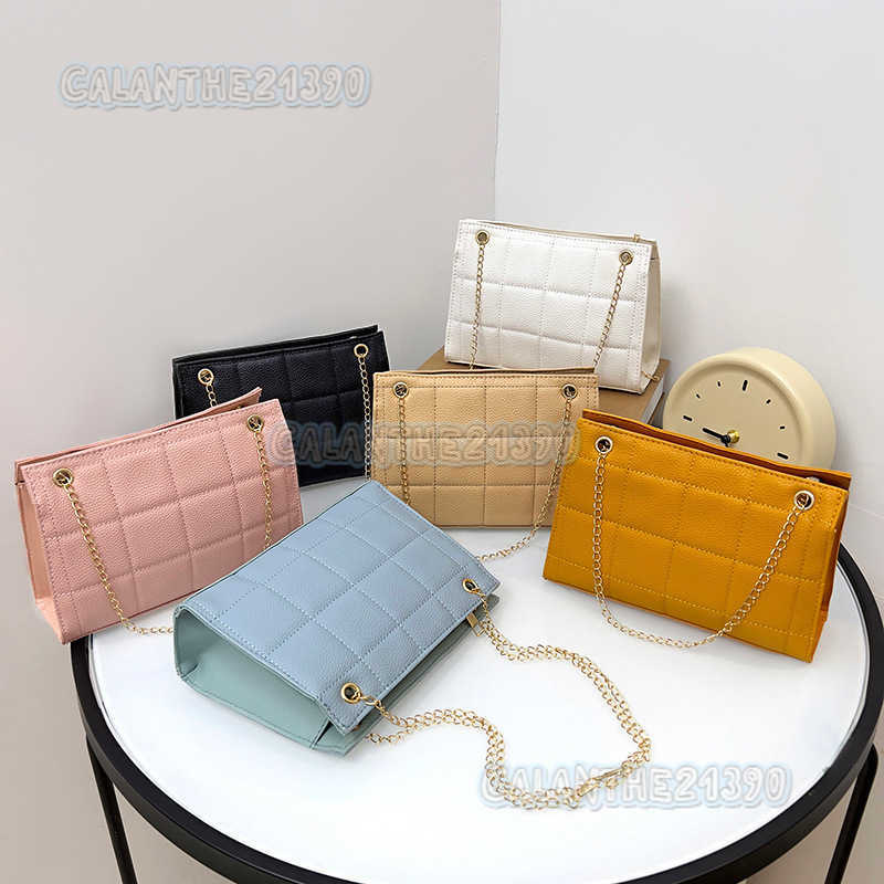 Lychee Pattern Checkered Pillow Bag 2024 Ladies Bags Summer New Style Bag Womens Shoulder Bag H250801