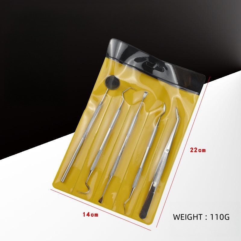 Multi-Piece Stainless Steel Oral Care Tool Set with Smooth Edges & Non-Slip Handle
