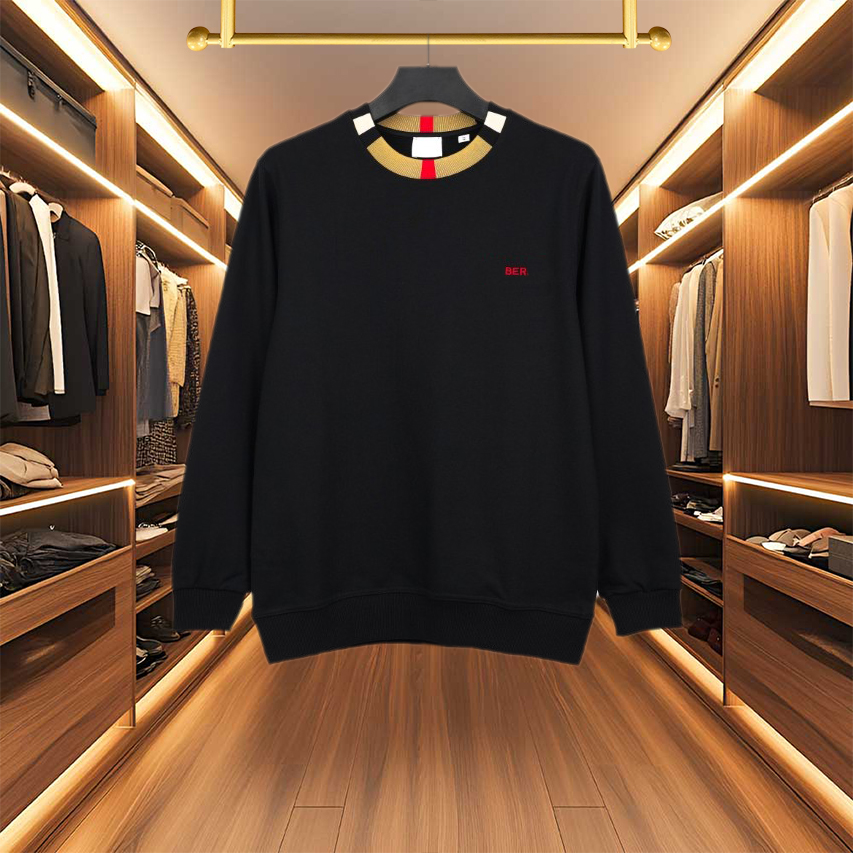 High quality designer men's T-shirt and polo shirt men's T-shirt new autumn long sleeved collar contrasting ribbon business casual versatile unisex