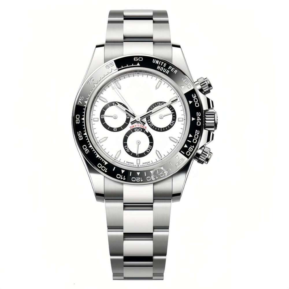 Luxury Automatic Men Watch 40mm Panda Dial Chronograph Function Mariner Steel Waterproof 100m Anti-Scratch Sapphire Crystal Dress Watch