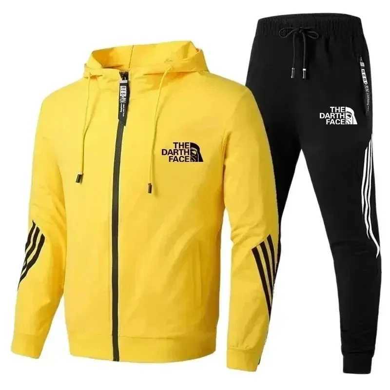 2024 Mens Sets Two Piece Set Tracksuit Casual Zipper Jacket + Pants Harajuku Sport Suit Spring and Autumn Hoodies Sportswearswe L250801