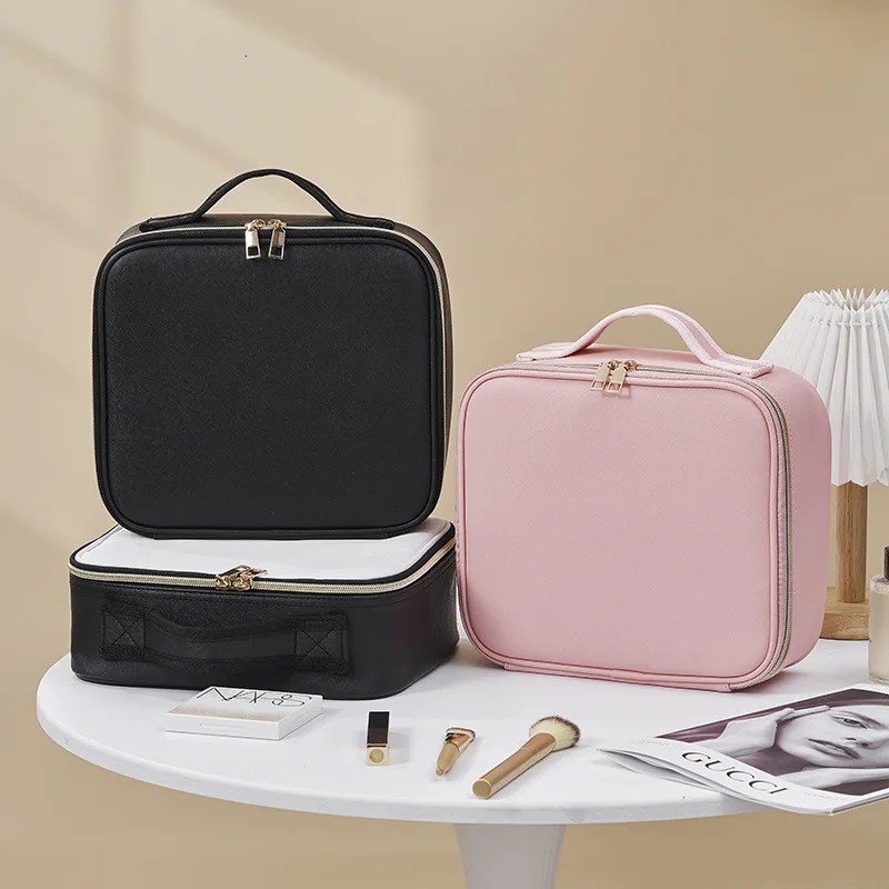 Waterproof PU Leather Cosmetic Bag Professional Large Capacity Storage Make up Handbag Case Travel Toiletry Makeup bag For Women 250731