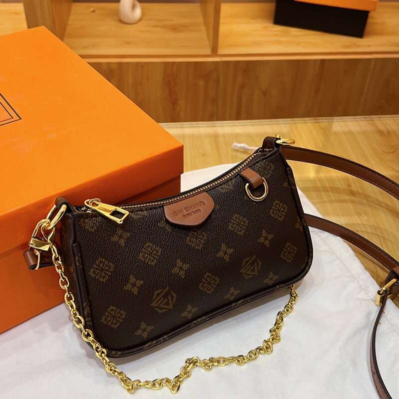 DHessentials High-Quality Texture Handbag Underarm 2025 New Mahjong Elegant Fashion Color-Block Shoulder Crossbody Bag