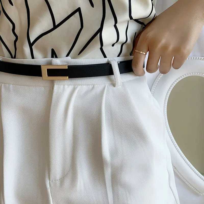 1pc of suit with a slim waistband for womens versatile decoration.Fashionable black belt with a dr sweater waist up XJ250801