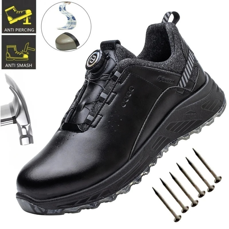 Indestructible Shoes Men Safety Work Shoes Steel Toe Cap Puncture-Proof Boots Construction Breathable Protective Sneakers 250731