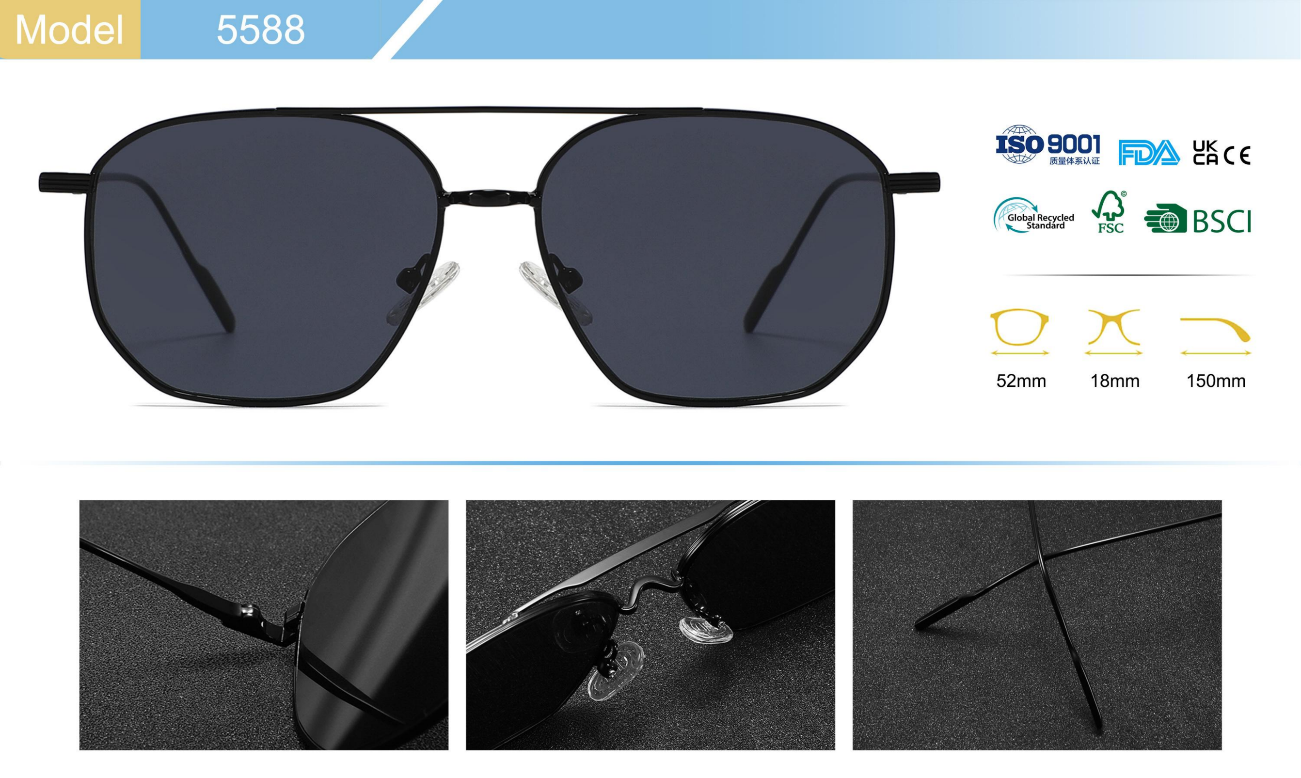 Designer sunglasses luxury glasses for women trendy men's Sunglasses UV400 anti-uv lenses High-grade acetate lightweight stylish Eco-friendly tre