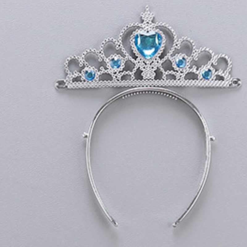 Disney Princess Elsa Wig Children's Gift Fancy Dress Crown Princess Hair Accessories Magic Wand Little Girl's Hair Dec Princess Costume Crow