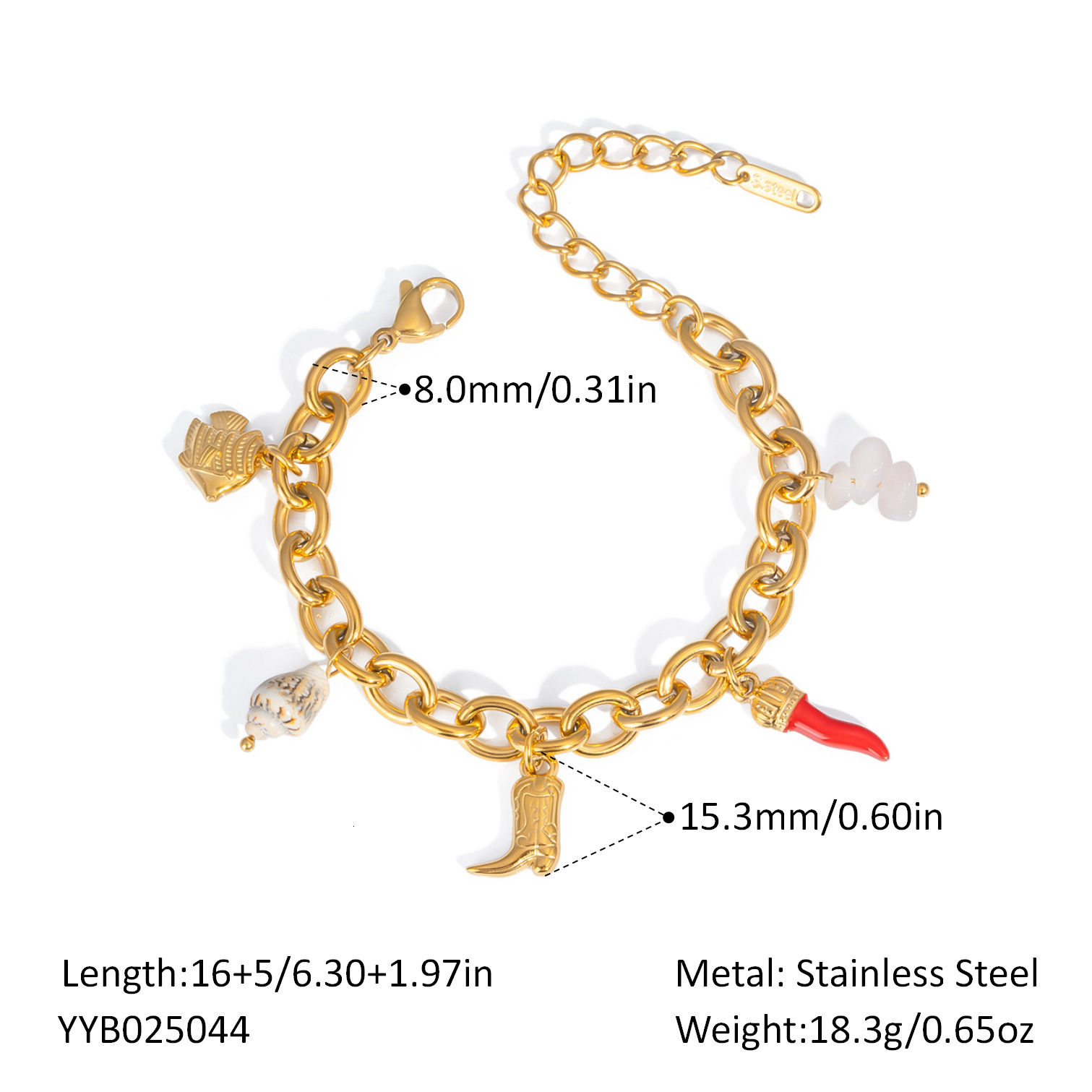 Summer New Ocean Bracelet Fashion Versatile Beach Vacation Style Personality Design Stainless Steel Jewelry for Women