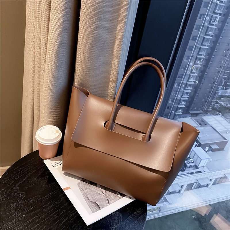 Large Capacity Tote Bag for Women Commuter Shoulder Bag Handheld Versatile Shoulder Armpit Bag Large Bag Handbag Casual Bag Work Tote Black Brown Prem