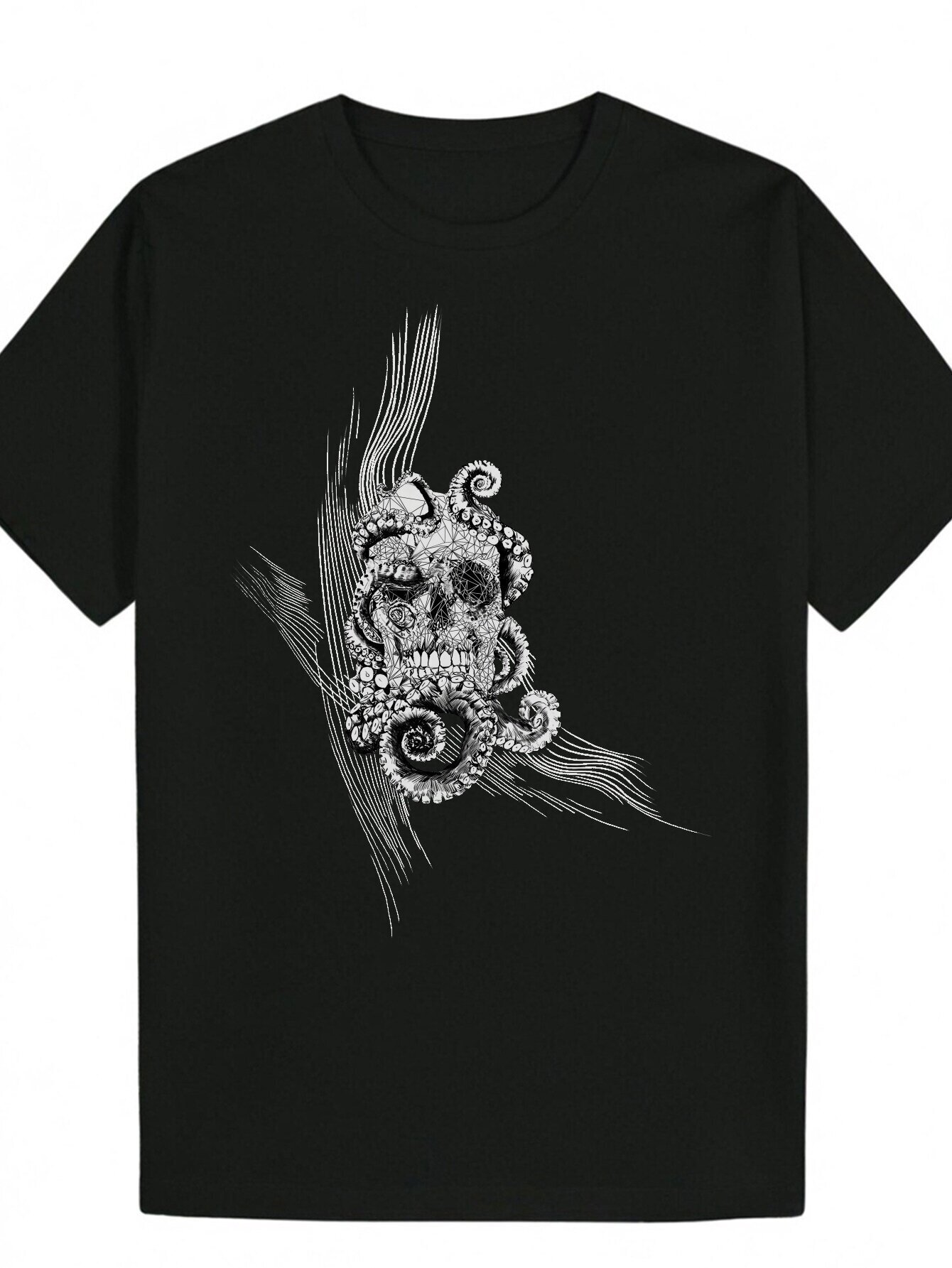 Men s Summer Casual Round Neck Polyester Drawing T shirt Dragon Pattern