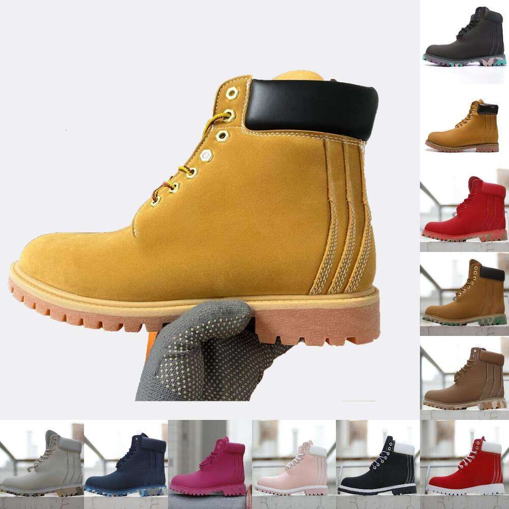 size 36-47 designer men women boots wheat black white brwon grey pink red army green blue Ankle mens trendy booties winter shoes top