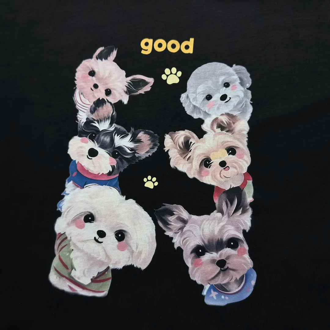 DREW HOUSE New Men's Clothing Cartoon Dog logo T shirt men's and women's printed loose short sleeve T-shirt