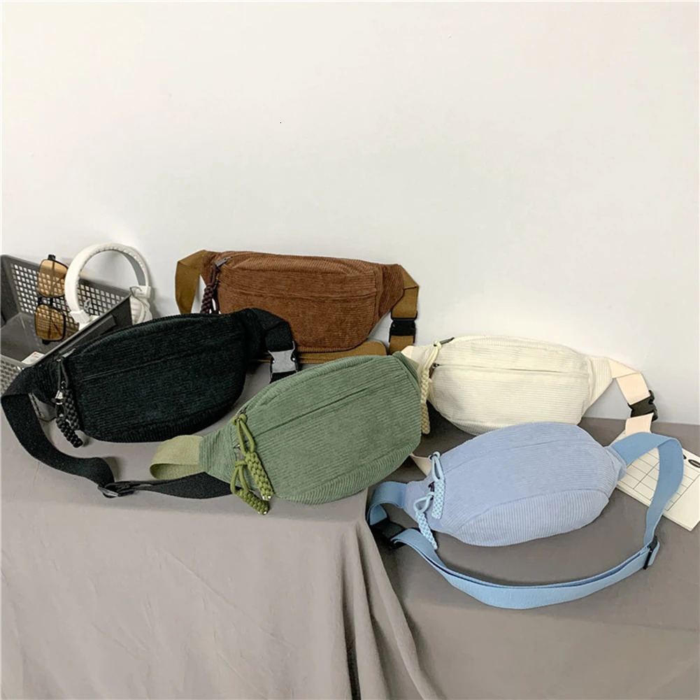 Women Stylish Hobo Bag Large Capacity Corduroy Chest Bag Solid Color Shoulder Bag Adjustable Strap Multifunction Commuting Bag 250731